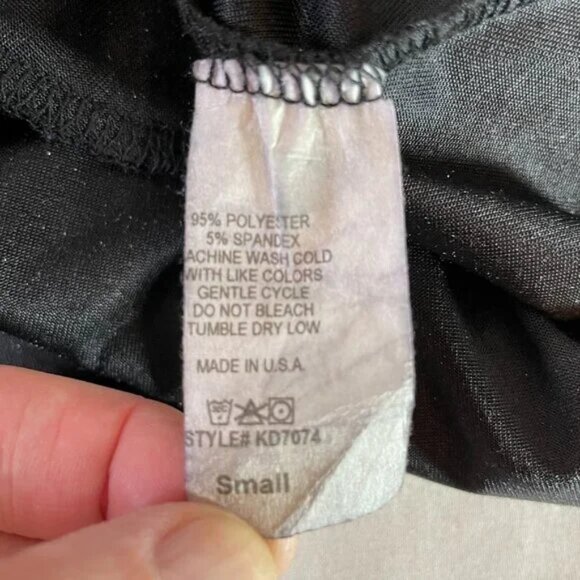 Emetla Black Crushed Velvet Swing Babydoll Dress Back Cutout Size S - Picture 15 of 15